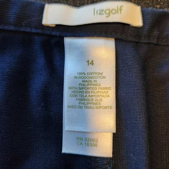 LIZGOLF Skirt Skort Tennis Pickleball Golf Navy Blue Palm Trees Pockets Lined 14 - Picture 8 of 11